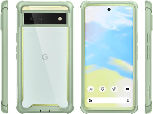 i-Blason Ares Series Designed for Google Pixel 6 Case (2021), Dual Layer Rugged Clear Bumper Case Without Built-in Screen Protector (MintGreen)...