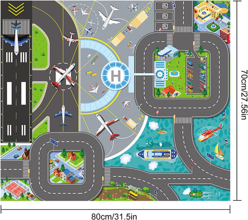 Kids Carpet Playmat Rug, Car Play Mat Felt Cloth Kids Rugs Foldable Non Slip Kids Rug for Playroom Kids Play Rug Suitable for Home Indoor Outdoor ...