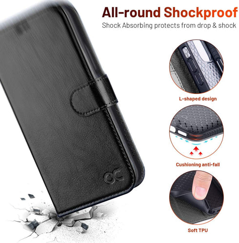 OCASE Compatible with iPhone 12 Pro Max Wallet Case, PU Leather Flip Folio Case with Card Holders RFID Blocking Kickstand [Shockproof TPU Inner Sh...
