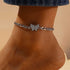 Boho Crystal Butterfly Anklet Bracelet Cz Paved Rhinestone Butterfly Ankle Bracelet Silver Cz Butterfly Dangle Ankle Foot Chain Beach Curb Chain F...