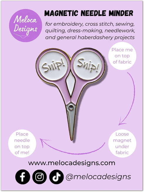 Meloca Designs Embroidery Scissors Needle Minder for Cross Stitch, Embroidery, Sewing, Quilting, Needlework and Haberdashery...