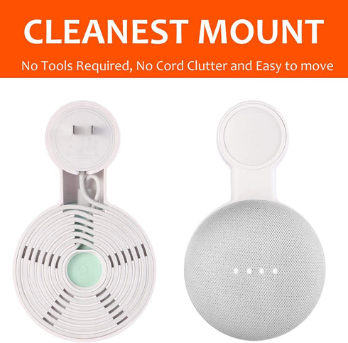 Outlet Wall Mount Holder for Google Nest Mini and Google Home Mini, A Space-Saving Accessories with Cord Management for Google Mini Smart Speaker,...