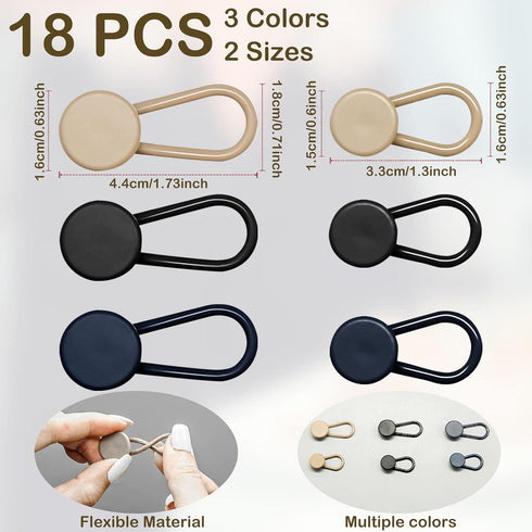 18 Pcs Pants Button Extender, Flexible Waistband Extenders Buttons Jeans Button Extender for Dress Shirts, Silicone Collar Extenders Shirt Pants W...