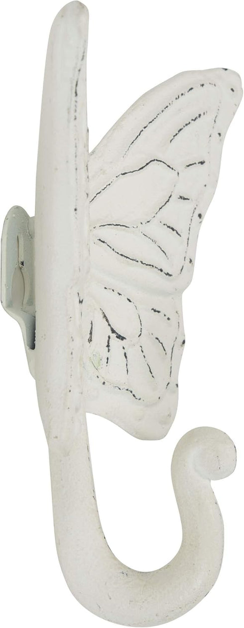 Foreside Home & Garden Rustic Antique White Metal Butterfly Wall Hook...