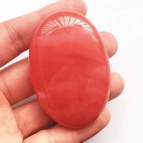 Cherry Quartz Oval Palm Pocket Healing Crystal Massage Spa Energy Stone,Healing Crystal for Therapy Geometry Chakra Balancing...