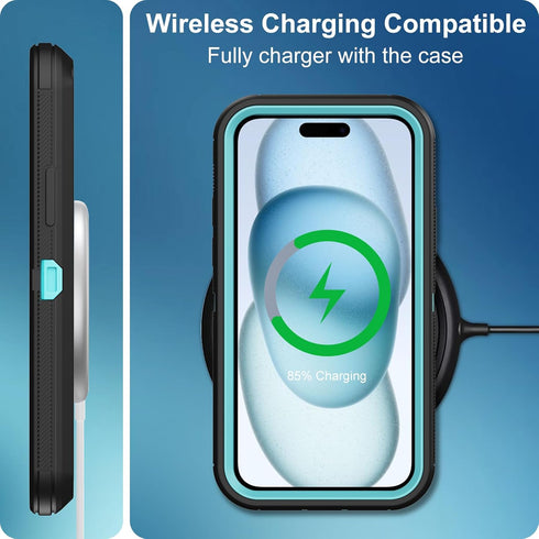for iPhone 15 Plus Case, with Built in Screen Protector Heavy Duty Drop Protection, Full Body Rugged Shockproof Dust Proof Protective Phone Cover ...