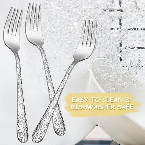 TeamFar Toddler Forks, Stainless Steel Toddler Utensil Silverware Baby Forks for Self Feeding at Home & Preschool, Healthy & Non Toxic, Mirror Pol...
