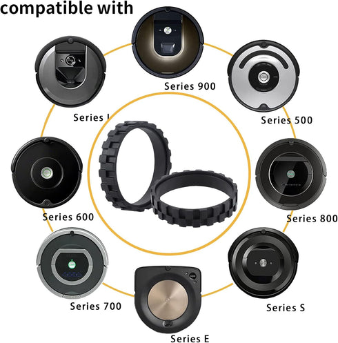 replacement Tires compatible with IRobot Roomba 500 600 700 800 900 Series,Anti-Slip Replacement Treads,Cleaning Robot Tire,replacement rubber tir...