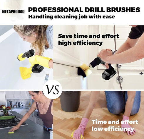 Drill Brush Power Scrubber Cleaning Brush Extended Long Attachment Set All Purpose Drill Scrub Brushes Kit for Grout, Floor, Tub, Shower, Tile, Ba...