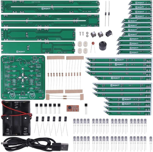 MiOYOOW 3D RGB Christmas Tree Led DIY Kits, Music Flashing Christmas Tree LED Circuit Electronic Assemble Funny Kits with 37 LED for Welding Pract...