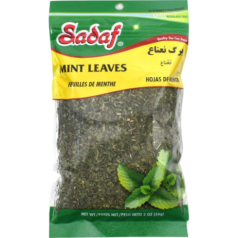 Sadaf Mint Leaves Cut - Dried mint leaves cut and sifted - Kosher and Halal - No stems (2 Oz)...
