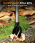 Bushcraft Hand Auger Wrench, Heavy-Duty Scotch Eye Wood Auger, Hand Auger Wood Drill, Manual Hole Maker Multitool with Leather Case for Camping, O...