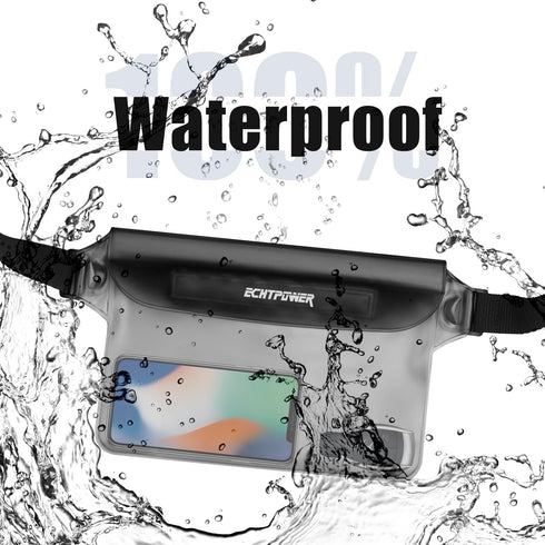 ECHTPower 2-Pack Waterproof Pouch Bag with Waist Strap, Waterproof Fanny Pack, Dry Bag with Adjustable Belt for Beach Bulk Swimming Kayaking Float...