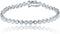 14K Gold Plated Solid 925 Sterling Silver 2mm Round Cut Bezel Set Cubic Zirconia 7" Tennis Bracelet For Women...