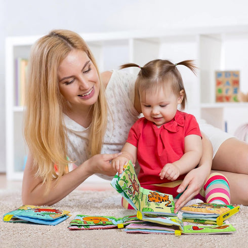 OKOOKO Soft Baby Books 6PCS Soft Cloth Books Bath Books Crinkle Washable Non-Toxic Early Education Preschool Learning Toy for Newborns Babies Infa...