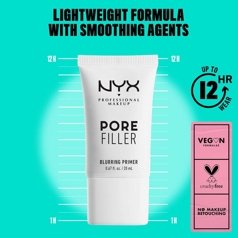 NYX PROFESSIONAL MAKEUP Pore Filler Blurring Primer, Vegan Face Primer...