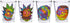 Silver Buffalo Rick and Morty Colorful Abstract Faces 4 Pack Mini Glass Set, 1.5 Ounces...