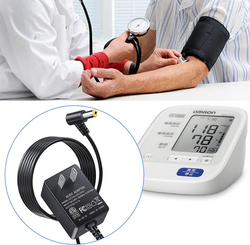 SoulBay AC Adapter for Omron Healthcare Blood Pressure Monitor 5 Series 7 Series 10 Series DC 6V 1A Power Supply Charger Hem-ADPTW5 Replacement Co...