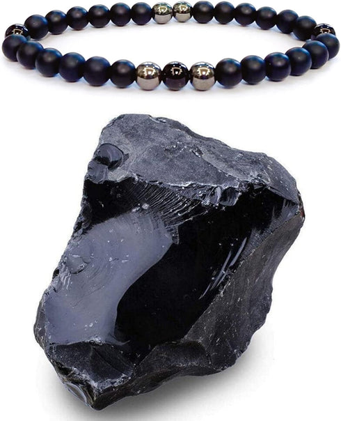 Anti Swe_lling Black Obsidian Anklet, Adjustable We_ight Loss Anklet Black Bracelet, Feng Shui Black Obsidian Anklet for Foot Pain Relief Jewelry ...