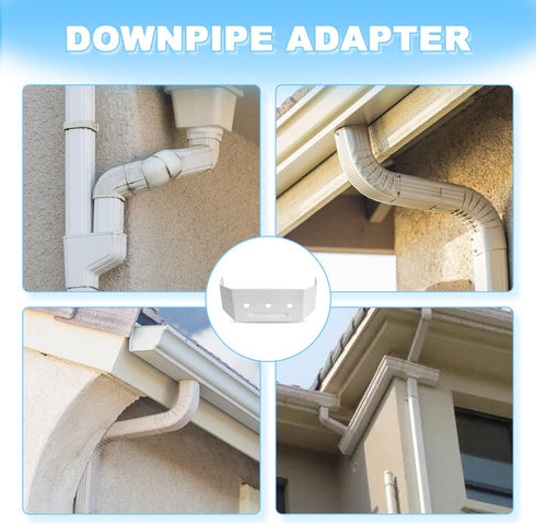 Downspout Adapter Gutter Pipe Clip Hidden Bracket 2x3 White Set of 2...