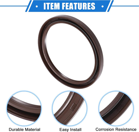 2 Pcs Engine Crankshaft Oil Seal Compatible for Toyota Sienna 1998-2015, Durable Rubber Brown Oil Seal...