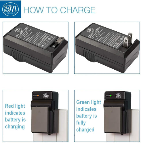 BM Premium BLS-50, PS-BLS5 Battery and Charger for Olympus OM-5, OM-D E-M5 III, E-M10, E-M10 III, E-M10 IV, E-PL7, E-PL8, E-PL9, E-PL10, Stylus 1 ...