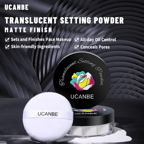 UCANBEMAKUP Long Lasting Makeup Setting Spray Kit- 6.76 Fl oz Hydrating Matte Finish Mist Lightweight Face Make up Fixer +Translucent Loose Settin...