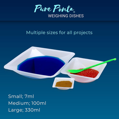 Weigh Boats Small - 125 Pack 7ml Plastic Disposable Trays for Scale, Square Weighing Dishes for Powder Weight, Crafts, Food Samples - Mini Pour Bo...