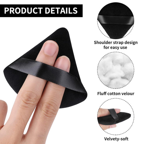 Sibba 6 Pieces Sponge Loose Powder Puff Foundation Concealer Face Makeup Make Up Triangle Sponges Velour Beauty Setting Artist Grip Liner Body Ski...