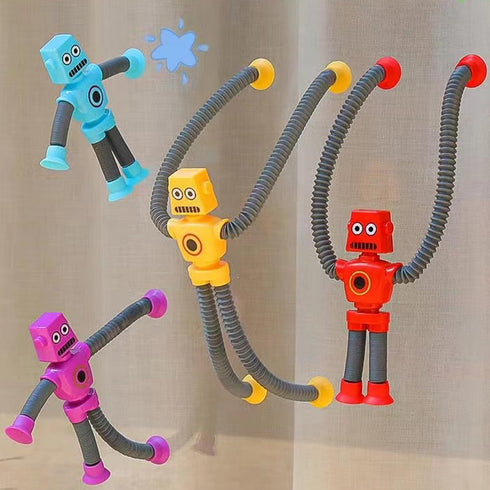 Suction Cup Robot Toy,Robot Toys,Robot Toys for Kids 3-5 5-7,pop Tubes Robots,Suction Cup Toys,Mini Robot,Autism Sensory Products,Toys for Ages 5-...