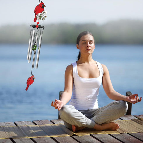EEEKit Wind Chimes for Outside, Cardinal Bird Windchimes with Aluminium Tubes, Wind Chimes for Outdoor Garden Patio...