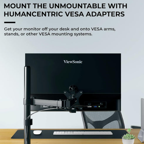 HumanCentric VESA Mount Adapter compatible with Viewsonic models VX2776-smhd, VX2476-smhd, VX2376-smhd, and VX2276-smhd...