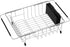 iPEGTOP Expandable Multifunctional Dish Drying Rack, Over The Sink, in Sink Or On Counter Dish Drainer Basket Shelf with Black Utensil Silverware ...