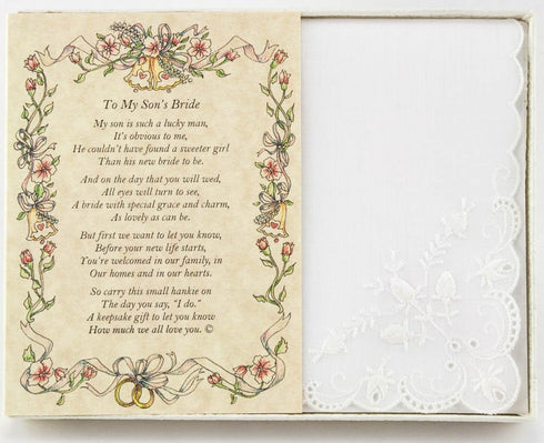 Wedding Handkerchief Poetry Hankie - Options for Entire Wedding Party & Family | Wedding Keepsake, Beautiful Poem | Long-Lasting Memento | Include...