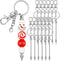 12 Pcs Beadable Keychain Bar, Silver Bead Keychain Beaded Keychain for Pendant DIY, Alloy Blank Keychain Accessories Bulk for Keychain Making Supp...