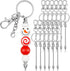 12 Pcs Beadable Keychain Bar, Silver Bead Keychain Beaded Keychain for Pendant DIY, Alloy Blank Keychain Accessories Bulk for Keychain Making Supp...