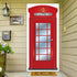 English Phone Booth Door Cover, Large Fabric Red Telephone Box Door Cover Home Jointed Phone Box Decor Banner for Photo Backdrop British Internati...