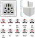 US Plug Adapter for USA, EU, UK, Australia, JP, Asia, Italy, Swiss - Convert Round to Flat Pin to USA Type B 3-Prong Male Plug Wall Outlet Power C...