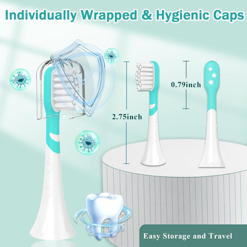 Kids Toothbrush Heads Compatible with Electric Philips Sonicare Handle 6032/94 6321 6340 6042 6320 6330, Replacement Heads Compact for Child 3-7 Y...