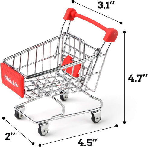 Shindel Mini Shopping Cart, Shopping Store Mini Toys Supermarket Handcart Shopping Cart Model, Desk Storage Toys Holder, Party Doll House Store Co...