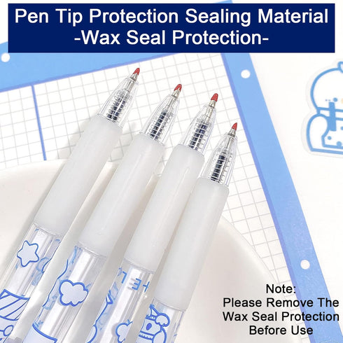 Cute Pens Black Ink Retractable 0.5mm Gel Pens Bullet Point Pretty Nice Kawaii Office School Supplies Gifts for Kids Girls Boys Women Fun Pens for...