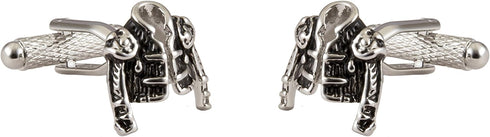Knighthood Men's Chic Jacket Shape Cufflinks Silver Shirt Cuff Links Business, Wedding Gifts with Gift Box...