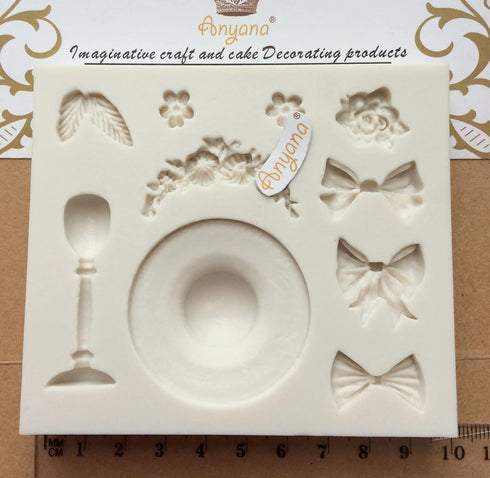 sunhat sugarcraft silicone mold goblet gumpaste cake decorating bow fondant cupcake decotions ribbon girl beach summer...