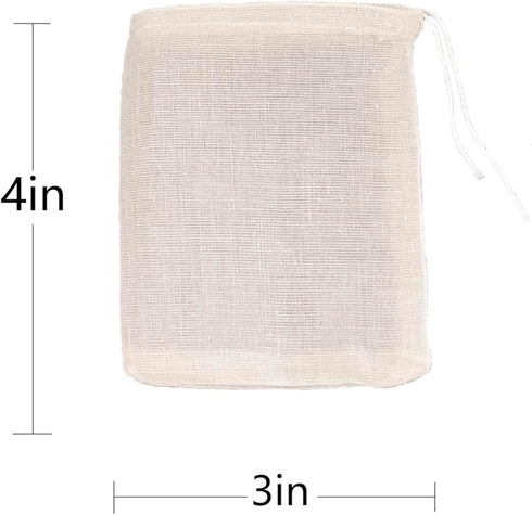 30 Pieces Spice Bags for Cooking,3.14x3.93inch Reusable Muslin Cloth Bags,Premium Cotton Drawstring Bags for Straining Tea,Cheese and Spices (30, ...