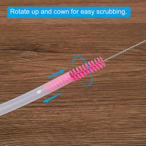 PATIKIL 10"x3/8" Long Straw Brush, 5 Pcs Drinking Straw Cleaning Brush Nylon Pipe Tube Cleaner Brush for Cleaning Straws Pot Spout, Green...