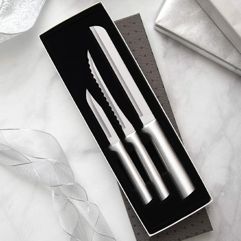 Rada Cutlery Sensational Serrations 3-Piece Kitchen Knife Set Stainless Steel Blade and Aluminum Handles...