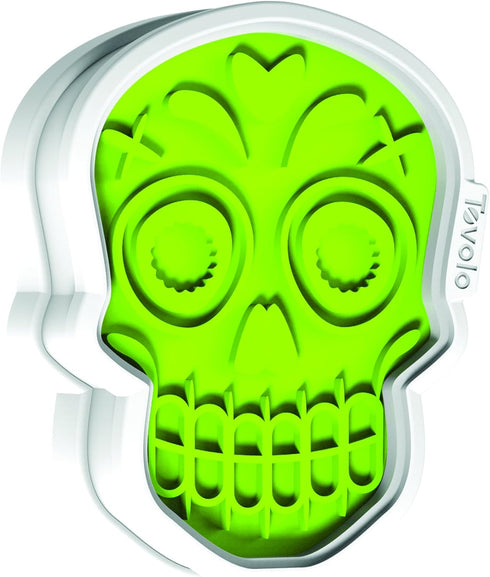 Tovolo Sugar Skull Templates Reverse, Dishwasher Safe, Set of 6 Cookie Stamps with Cutter, Lime/White (81-22492)...