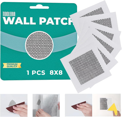 Drywall Repair Patch Kit | Wall Patch Repair Kit | Self-Adhesive Wall Hole Repair Fiberglass Meshes (1Pcs x 8 Inches) | Heavy Duty Wall Repair (8 ...