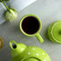City to Cottage Handmade Lime Green and White Polka Dot Ceramic Coffee, Tea, Latte Mug, Cup with Large Handle, Unique 7 oz / 200ml Designer Potter...