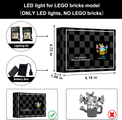 Vaodest LED Light for Lego 31149 Flowers in Watering Can,Design and Configuration Compatible with Model 31149 (LED Light Only, Not Building Block ...